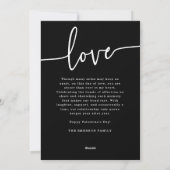 Carte de la Saint-Valentin noir et blanc (Dos)