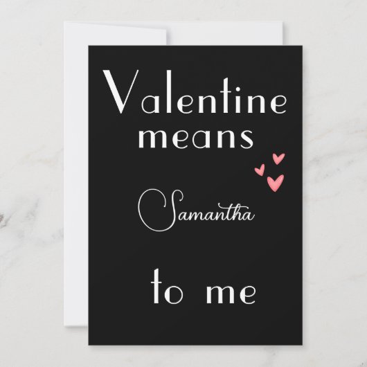 Carte de la Saint-Valentin noire pour les êtres ch (Devant)