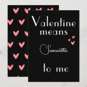 Carte de la Saint-Valentin noire pour les êtres ch (Devant / Derrière)