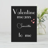Carte de la Saint-Valentin noire pour les êtres ch (Debout devant)