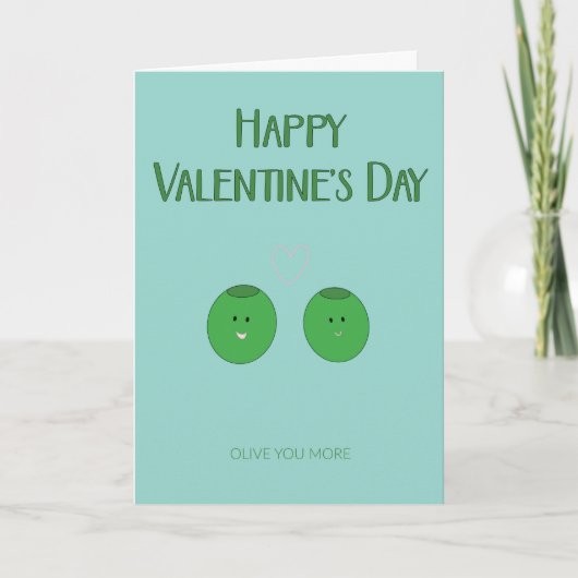 Carte de la Saint-Valentin Olive You More (Devant)