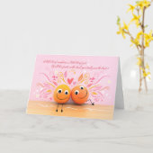 Carte de la Saint-Valentin oranges amusants (Fleur jaune)