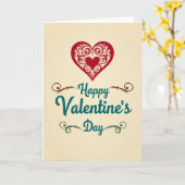 Carte de la Saint-Valentin Ornée Rouge (Fleur jaune)