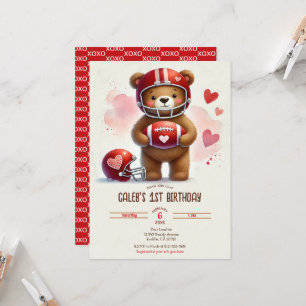Carte de la Saint-Valentin Ours en peluche Footbal