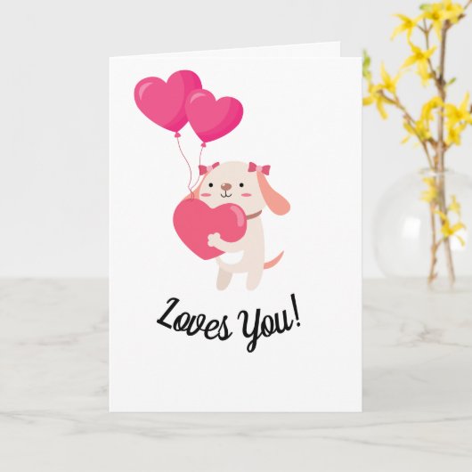 Carte de la Saint-Valentin Ourson Mignon (Fleur jaune)