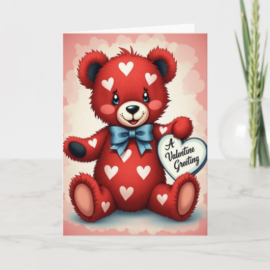 Carte de la Saint-Valentin Ourson Mignon (Devant)