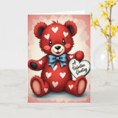 Carte de la Saint-Valentin Ourson Mignon (Fleur jaune)