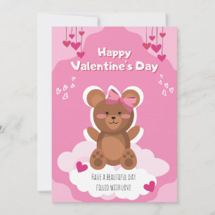Carte de la Saint-Valentin Ourson Mignon pour Enfa