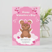 Carte de la Saint-Valentin Ourson Mignon pour Enfa (Debout devant)