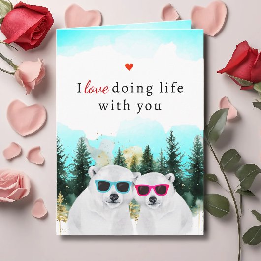 Carte de la Saint-Valentin Oursons Amour Mignon
