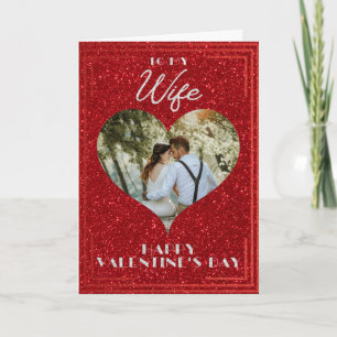 Carte de la Saint-Valentin pailletée avec photo pe