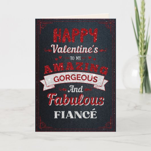 Carte de la Saint-Valentin pailletée pour mon incr (Devant)