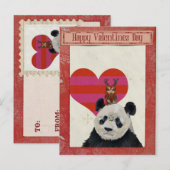 Carte de la Saint-Valentin PANDA & OWL (Devant / Derrière)