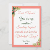 Carte de la Saint-Valentin Paradis Tropical (Dos)