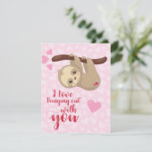 carte de la Saint-Valentin paresseux (Debout devant)
