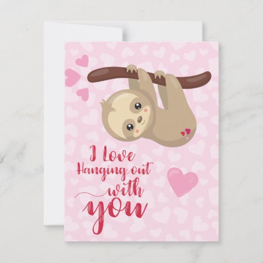 carte de la Saint-Valentin paresseux (Devant)