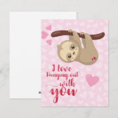 carte de la Saint-Valentin paresseux (Devant / Derrière)