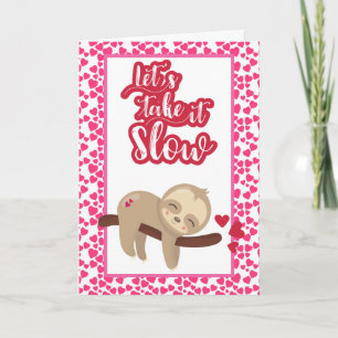 Carte de la Saint-Valentin Paresseux Mignon Prenez