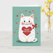 Carte de la Saint-Valentin Parfaite avec un Chat M (Fleur jaune)