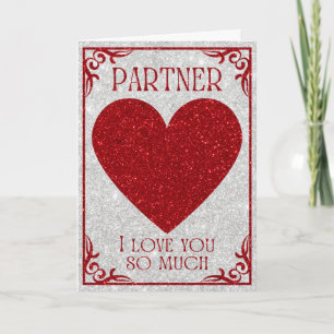 Carte de la Saint-Valentin Partner Glitter