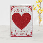 Carte de la Saint-Valentin Partner Glitter (Fleur jaune)
