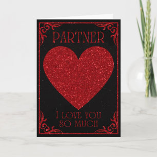 Carte de la Saint-Valentin Partner Glitter