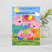 Carte de la Saint-Valentin Peppa Pig pour la class (Debout devant)