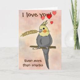 Carte de la Saint-Valentin Perruche Happy Snack