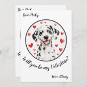 Carte de la Saint-Valentin personnalisable Dalmati (Devant / Derrière)