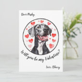 Carte de la Saint-Valentin personnalisable Grand D (Debout devant)