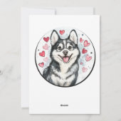 Carte de la Saint-Valentin personnalisable Husky (Dos)