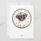 Carte de la Saint-Valentin personnalisable Pug (Dos)