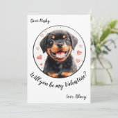 Carte de la Saint-Valentin personnalisable Rottwei (Debout devant)