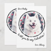 Carte de la Saint-Valentin personnalisable Samoyed (Devant / Derrière)