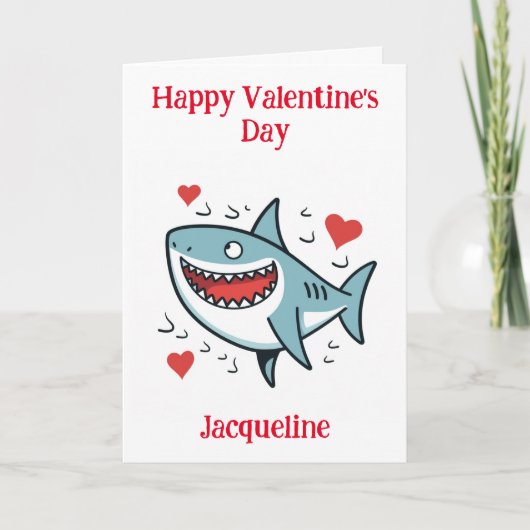 Carte de la Saint-Valentin personnalisée de requin (Devant)