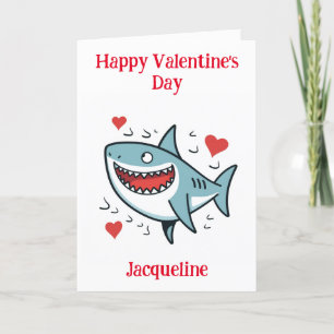 Carte de la Saint-Valentin personnalisée de requin