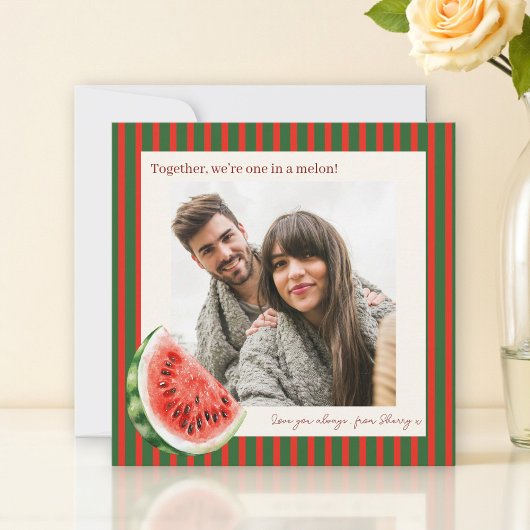 Carte de la Saint-Valentin Photo Amour Pastèque