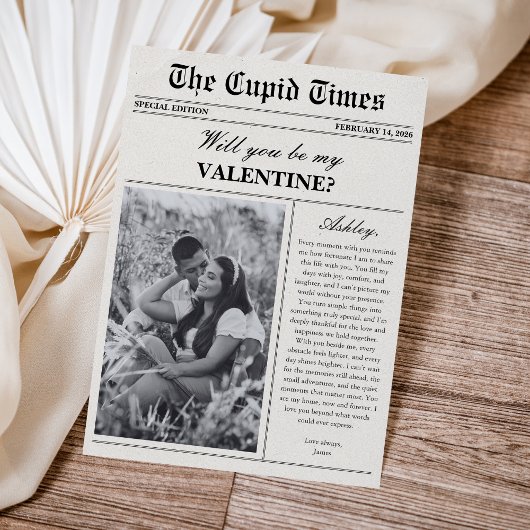 Carte de la Saint-Valentin photo de journal modern