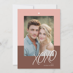 Carte de la Saint-Valentin photo XOXO moderne