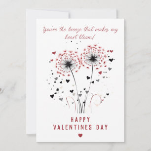 Carte de la Saint-Valentin Pissenlit Romantique