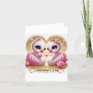 Carte de la Saint-Valentin pliée en forme de cygne