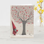 Carte de la Saint-Valentin pliée Gnome (Fleur jaune)