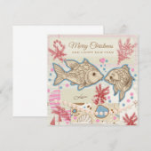 Carte de la Saint-Valentin poisson de Noël (Devant / Derrière)