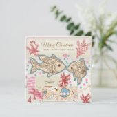 Carte de la Saint-Valentin poisson de Noël (Debout devant)
