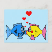 Carte de la Saint-Valentin Poisson qui s'embrassen (Devant)