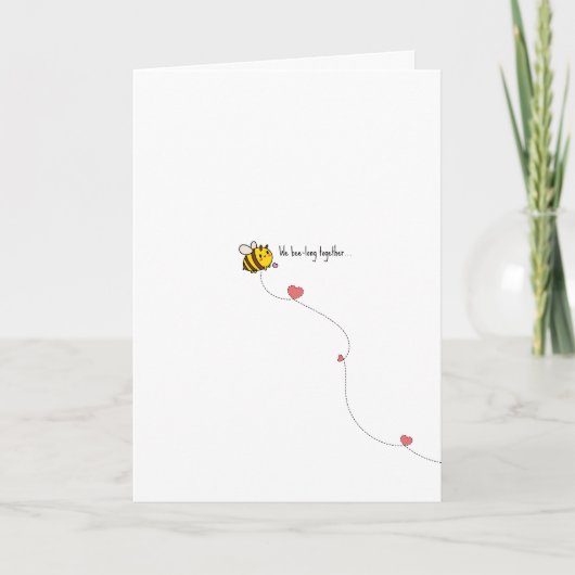 Carte de la Saint-Valentin pour abeille Kawaii Pun (Devant)