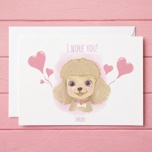 Carte de la Saint-Valentin pour Caniche Mignon ave