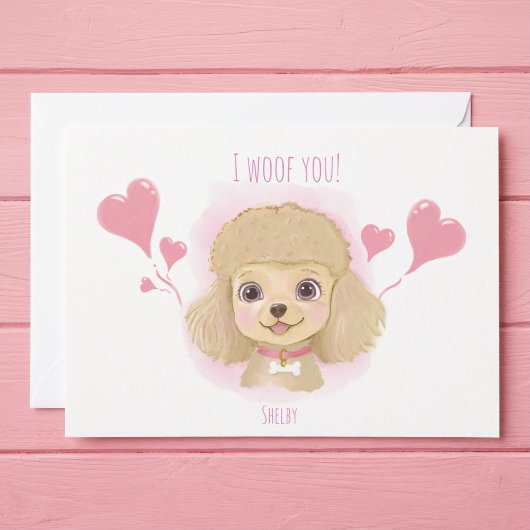 Carte de la Saint-Valentin pour Caniche Mignon ave