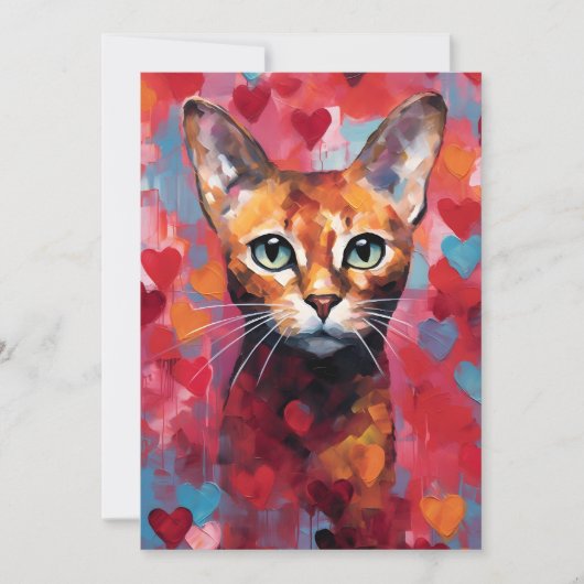 carte de la Saint-Valentin pour chat abyssin  (Devant)