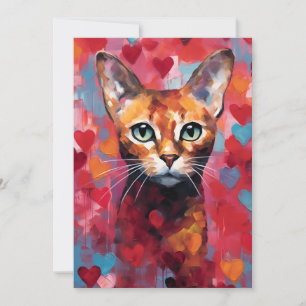 carte de la Saint-Valentin pour chat abyssin 